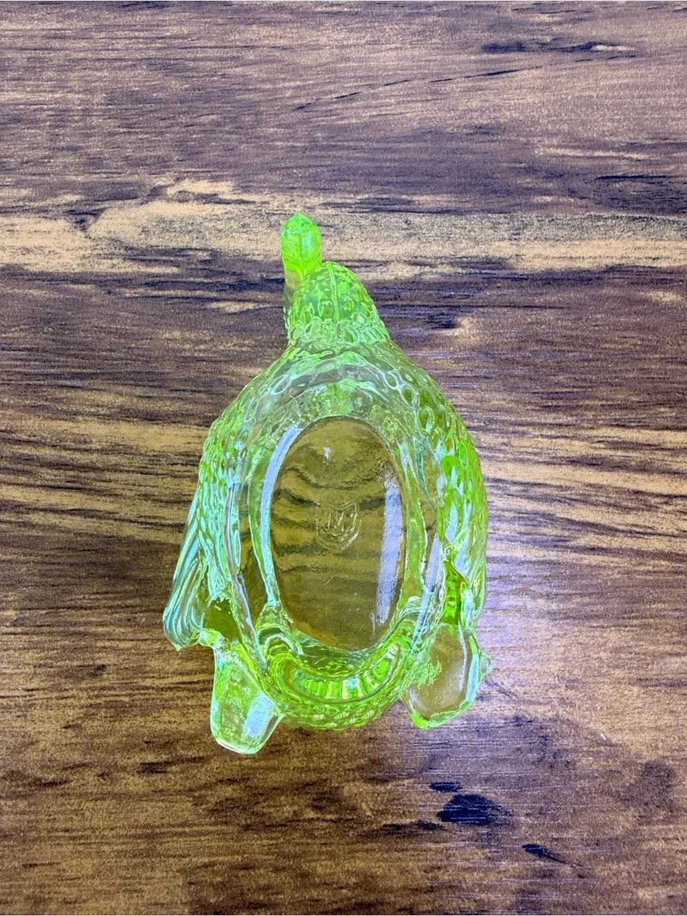 Mosser Glass Uranium Vaseline Swan Open Salt Cellar Dish UV Glow Vintage